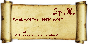 Szakmáry Máté névjegykártya