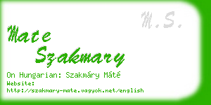 mate szakmary business card